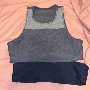 Outdoor Voices tri-time slashback crop bra